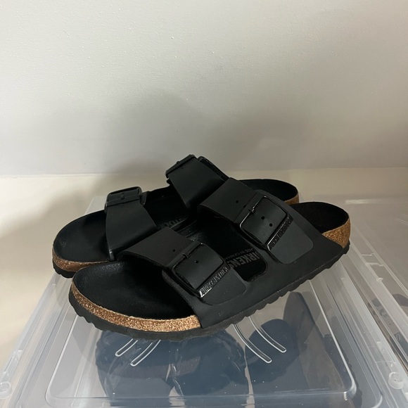Arizona Birkenstock Sandals black leather - Picture 3 of 7